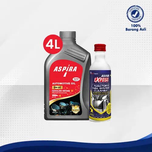Bundling Oli Mobil 0W-20 Aspira Oil 4L dan dan Injector Cleaner