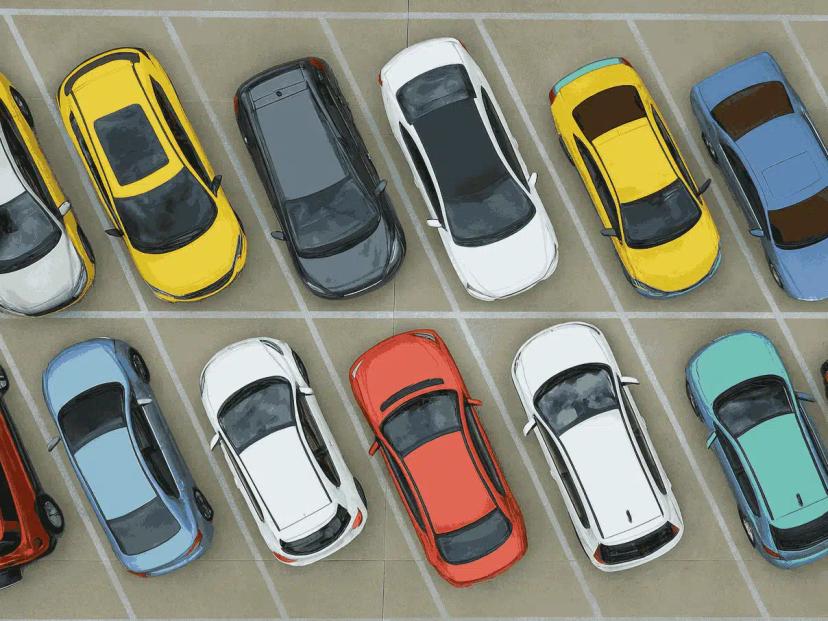 ukuran parkir mobil miring