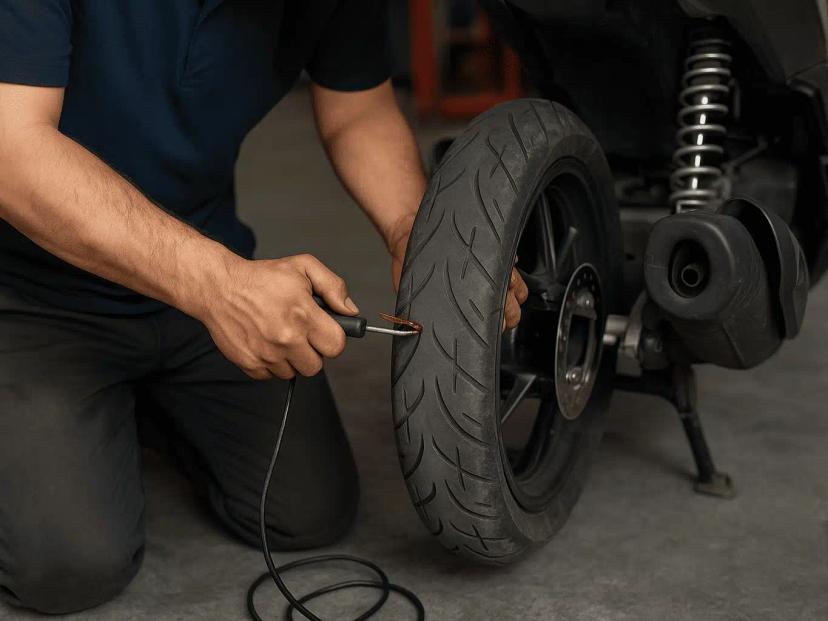 cara menambal ban tubless motor