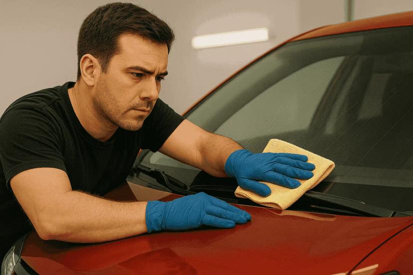 efek poles kaca mobil