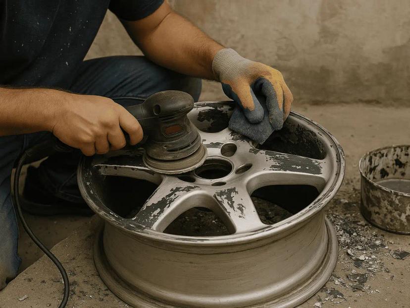 cara menghilangkan cat velg mobil