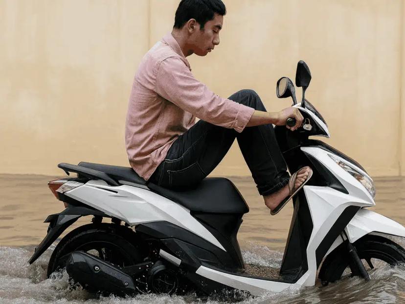 motor kena banjir