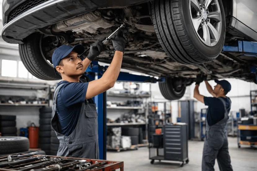 pengecekan kaki kaki mobil