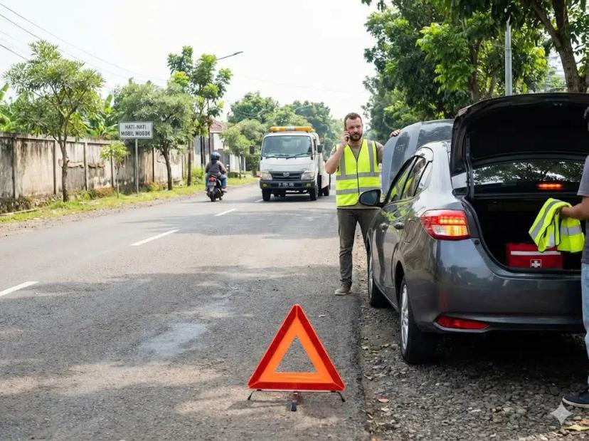 prosedur aman saat mobil mogok